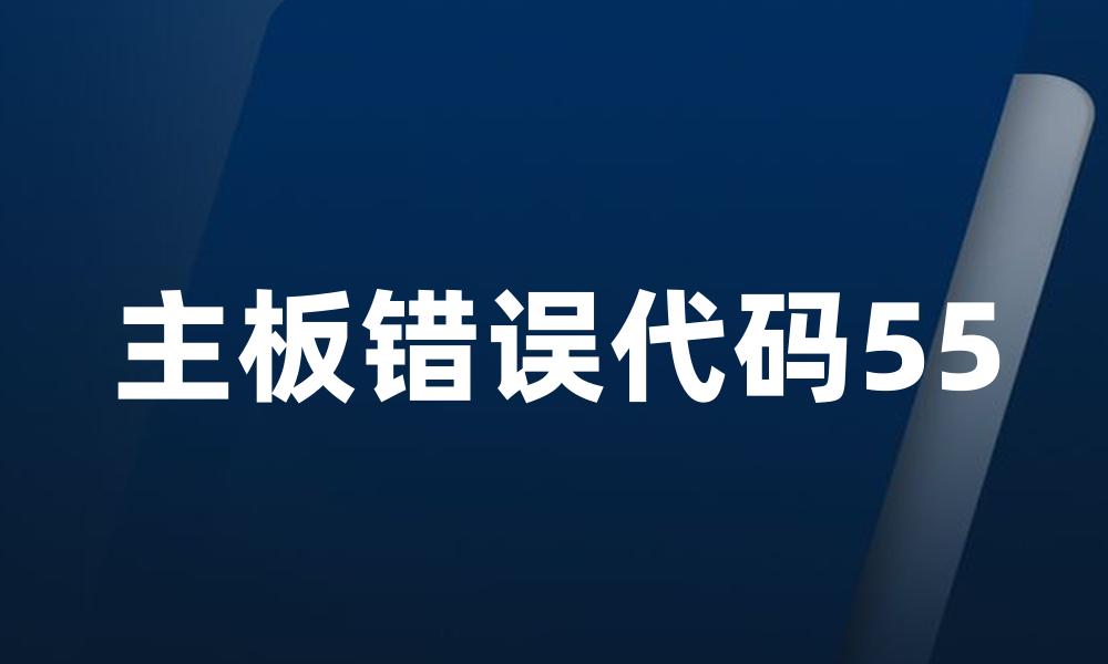 主板错误代码55