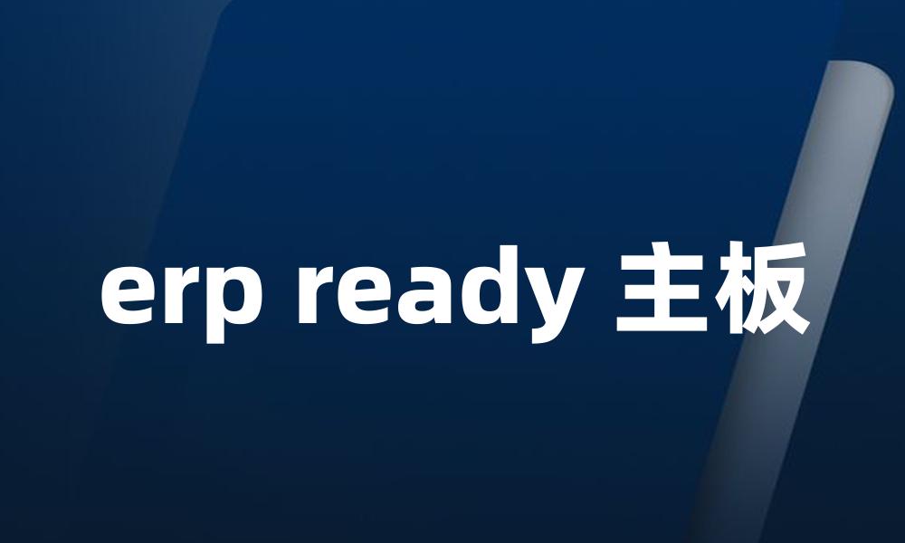 erp ready 主板