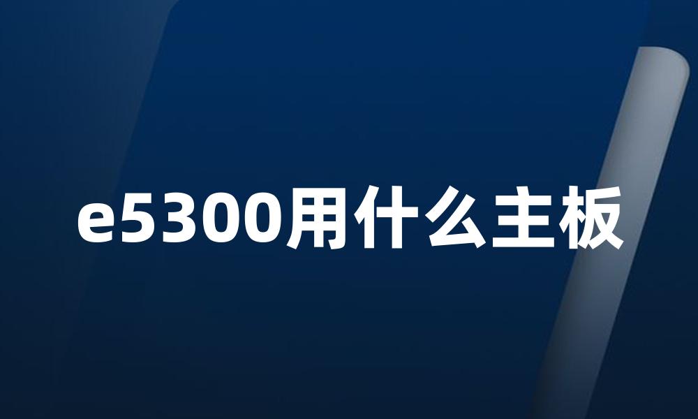 e5300用什么主板