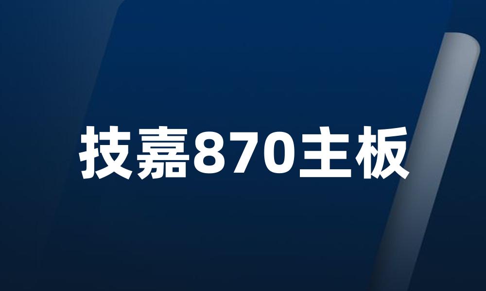 技嘉870主板