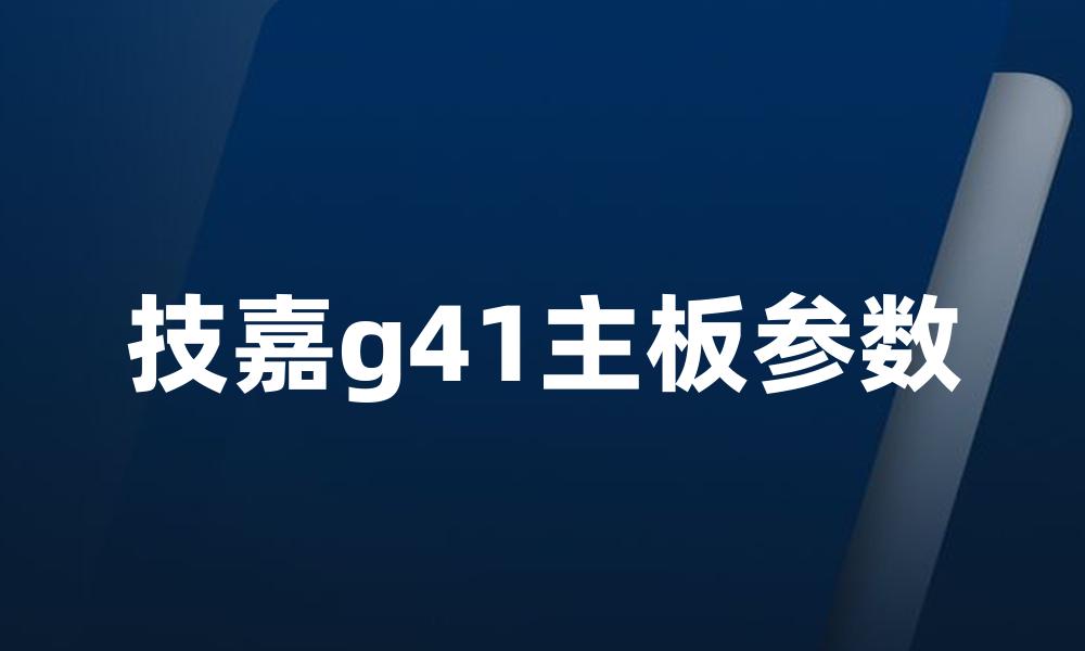 技嘉g41主板参数