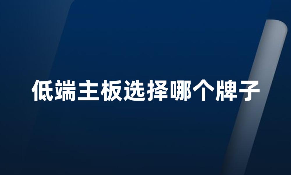 低端主板选择哪个牌子