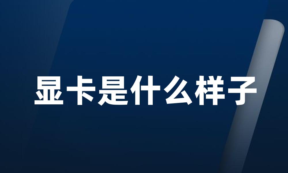 显卡是什么样子