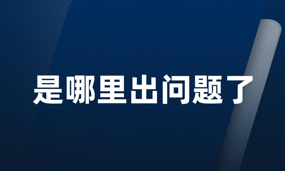是哪里出问题了