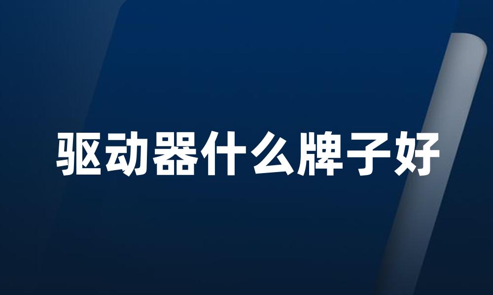 驱动器什么牌子好
