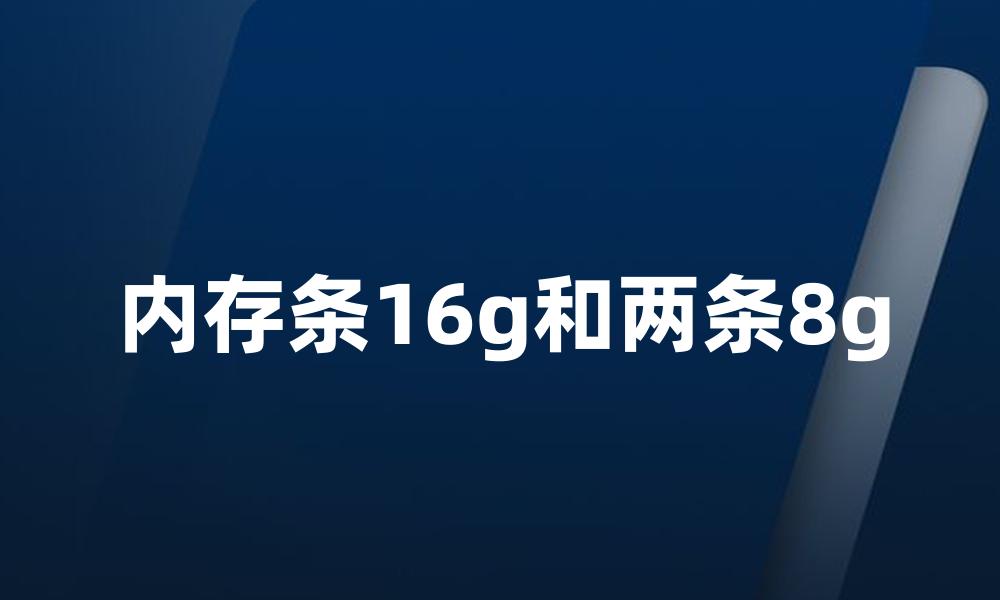 内存条16g和两条8g