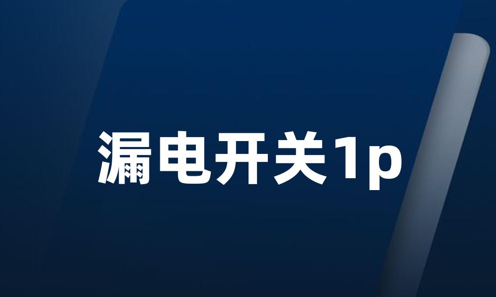 漏电开关1p