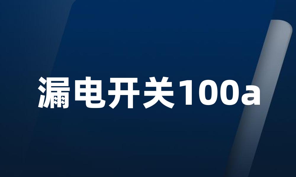漏电开关100a