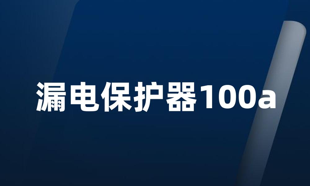 漏电保护器100a