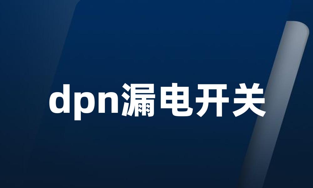 dpn漏电开关