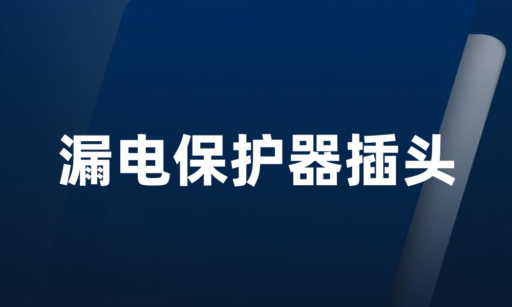 漏电保护器插头
