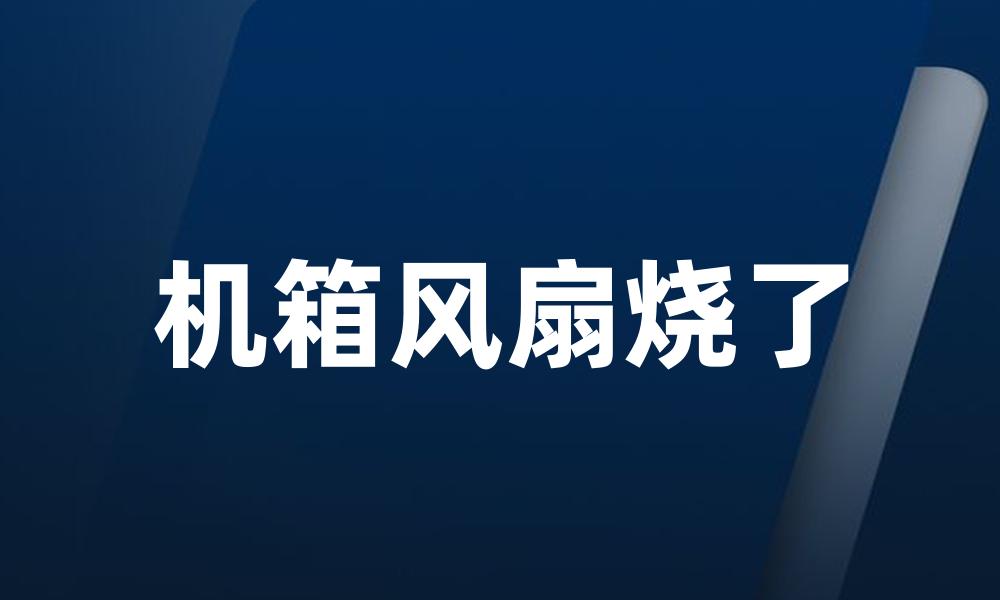 机箱风扇烧了