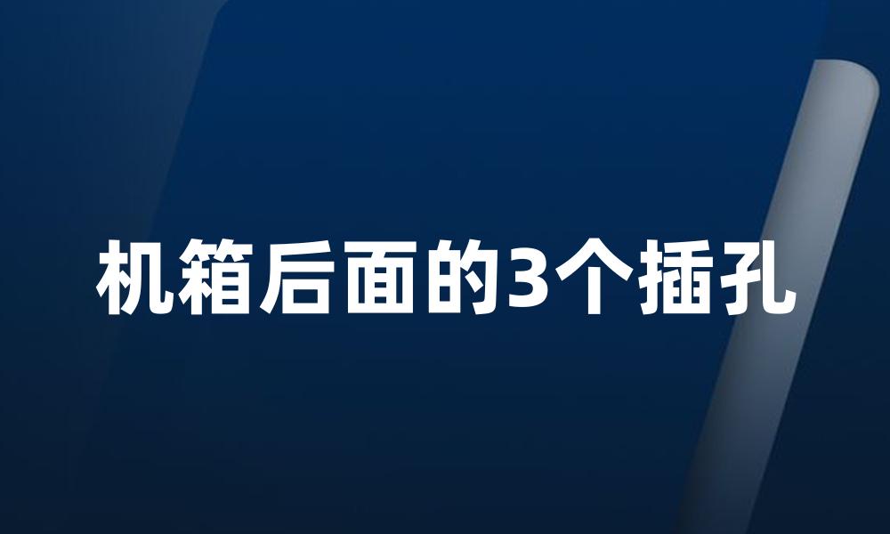 机箱后面的3个插孔