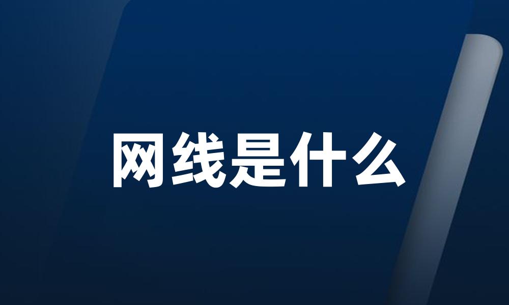 网线是什么