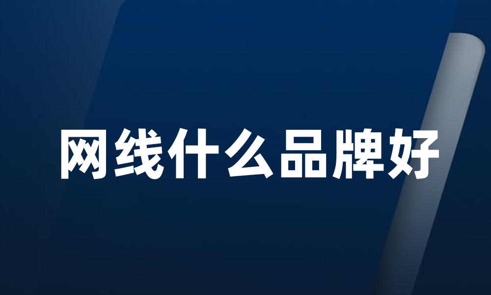网线什么品牌好