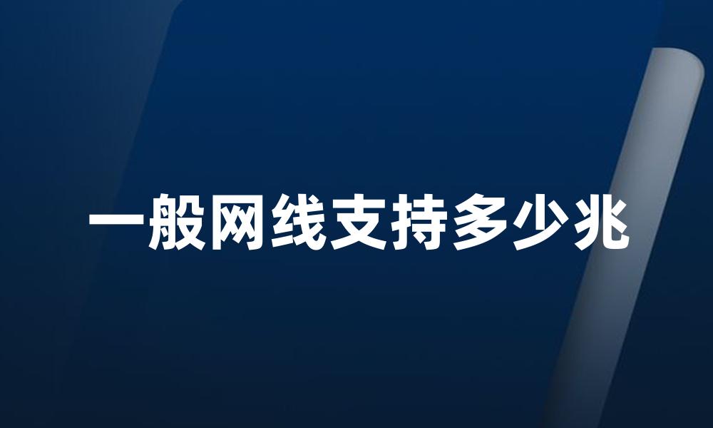 一般网线支持多少兆