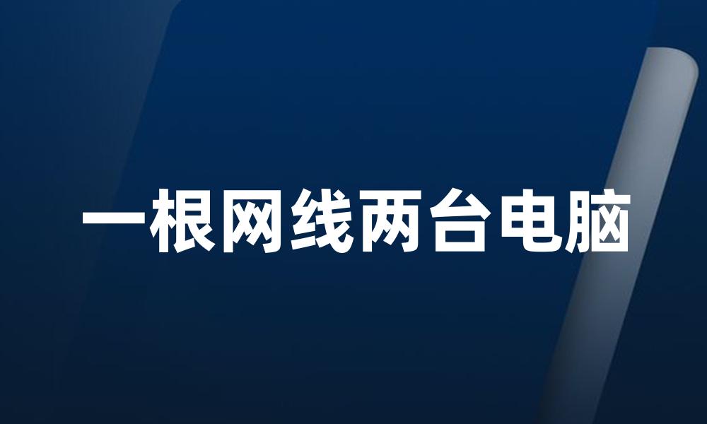 一根网线两台电脑