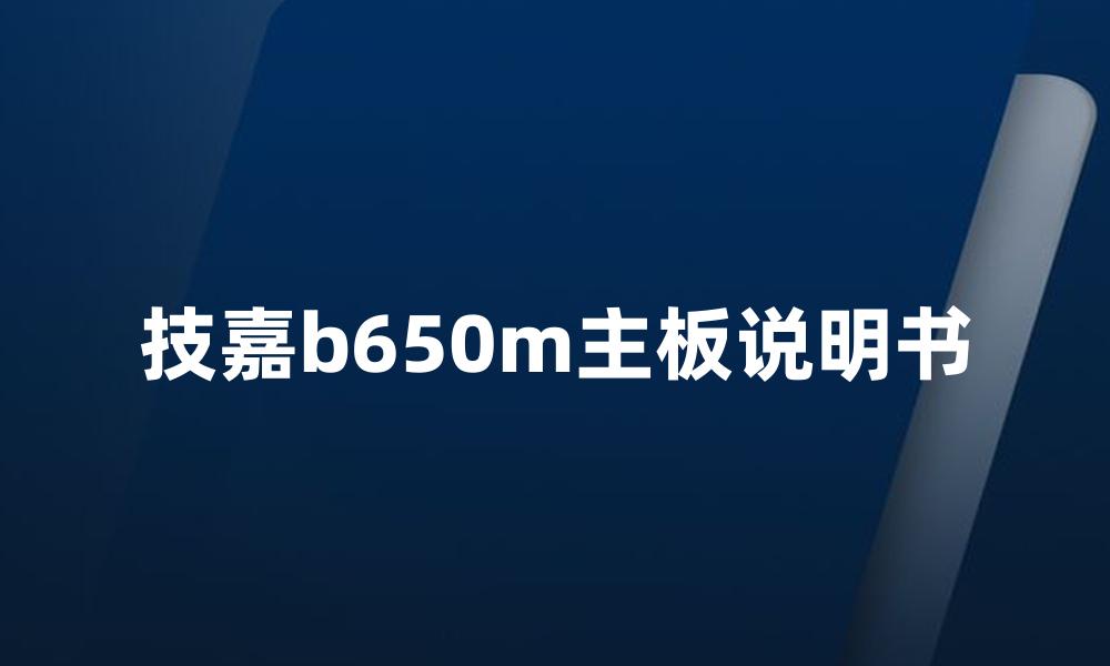 技嘉b650m主板说明书
