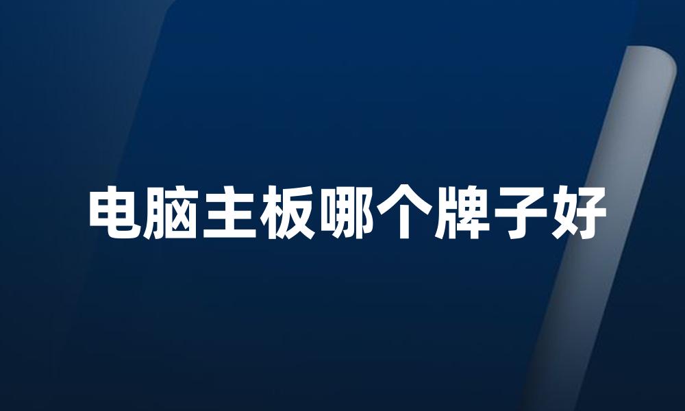 电脑主板哪个牌子好