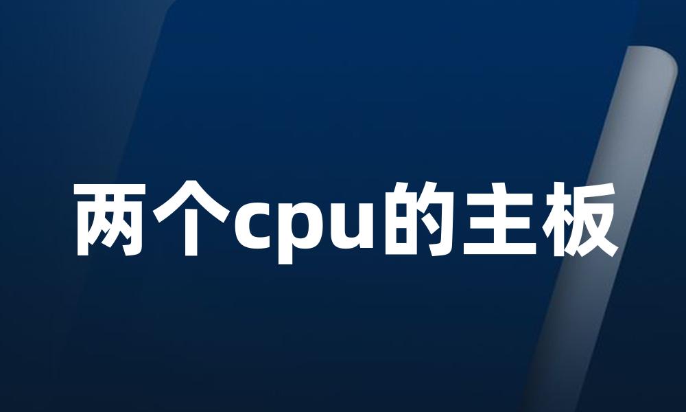 两个cpu的主板