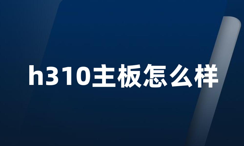 h310主板怎么样