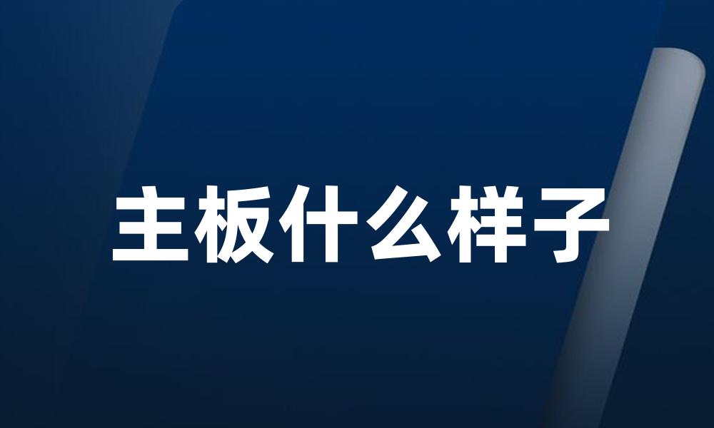 主板什么样子