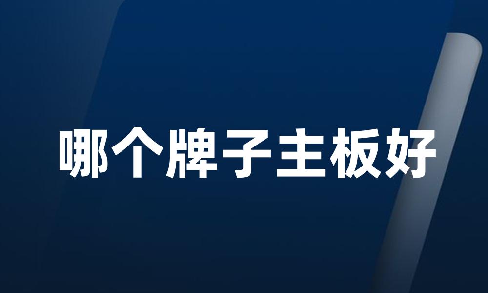 哪个牌子主板好