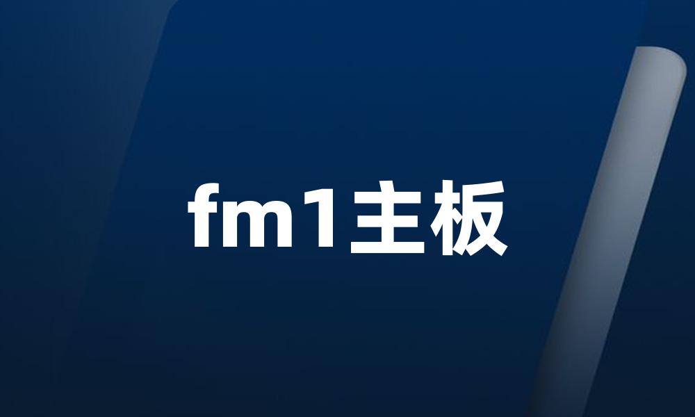 fm1主板