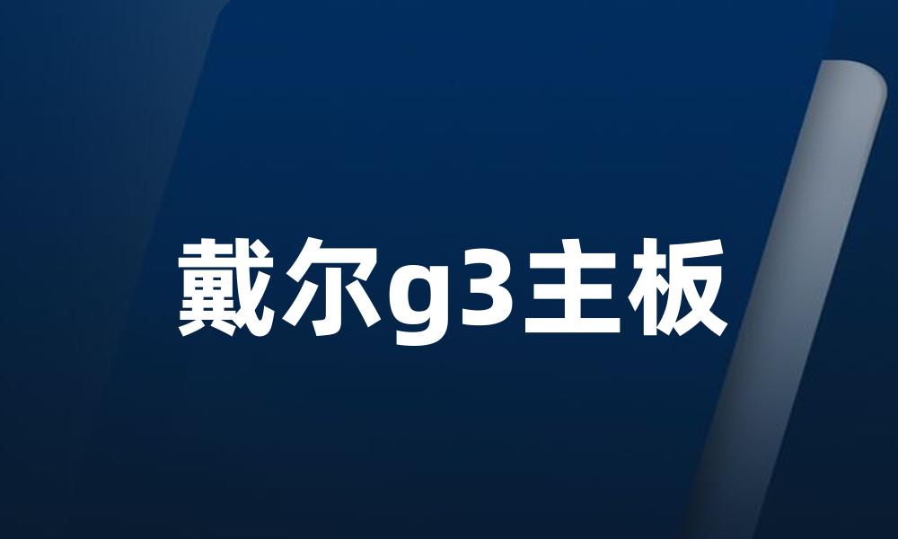 戴尔g3主板