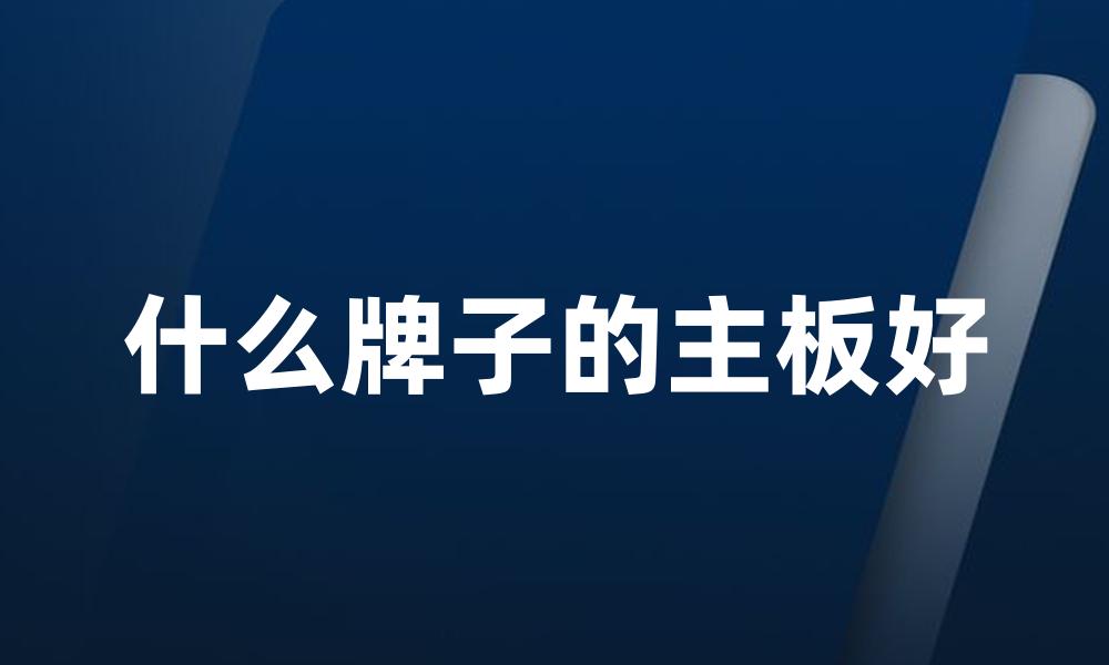 什么牌子的主板好