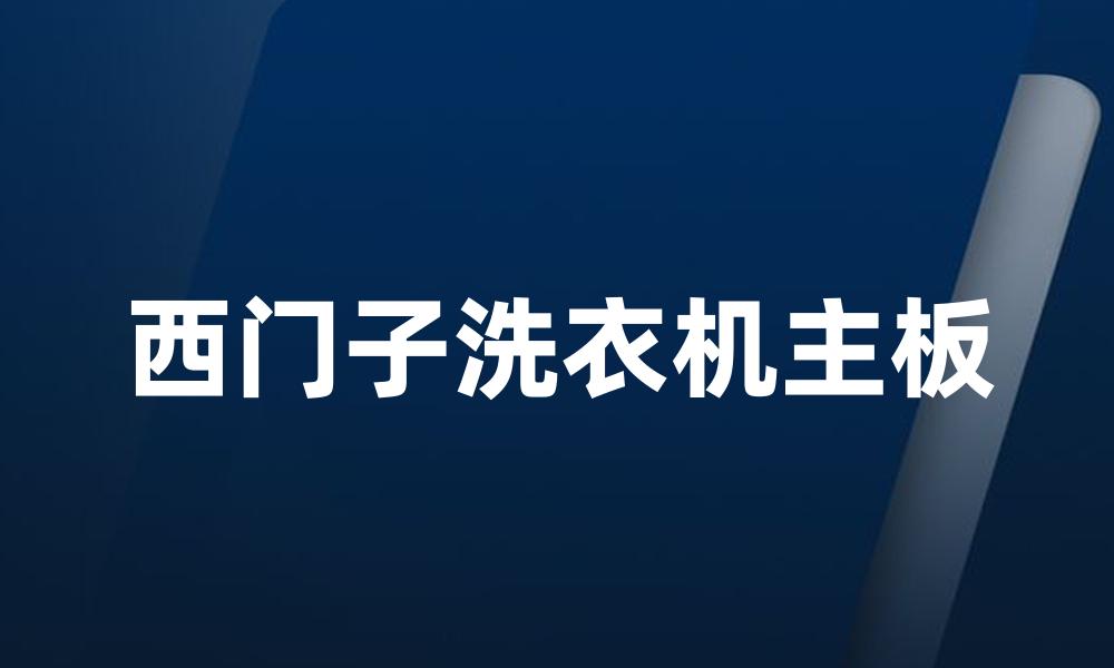 西门子洗衣机主板