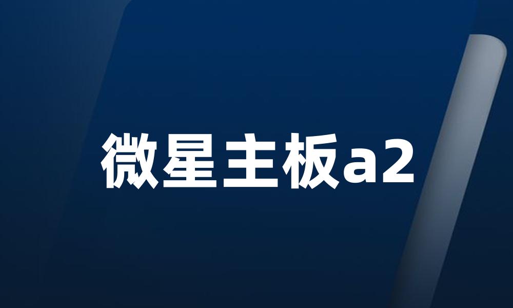 微星主板a2