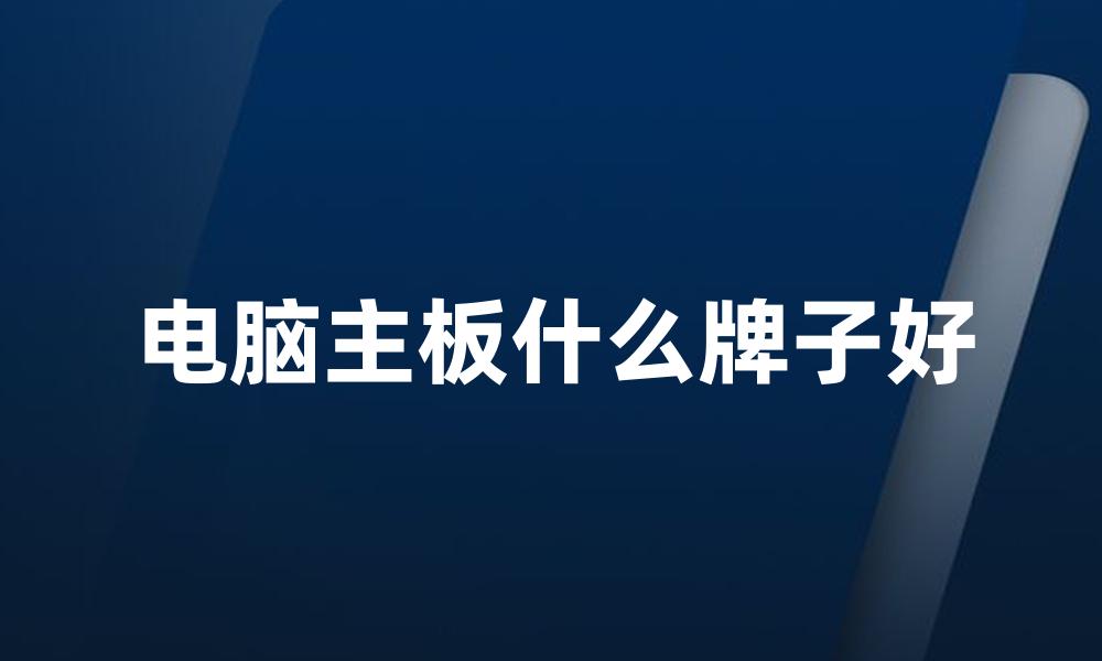 电脑主板什么牌子好