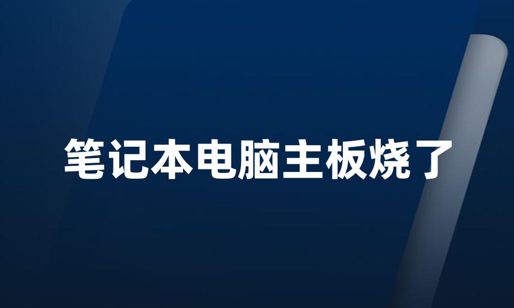 笔记本电脑主板烧了